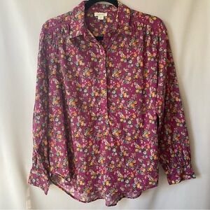 Sundance Catalog Women's Button Down Blouse size S Boho Printed